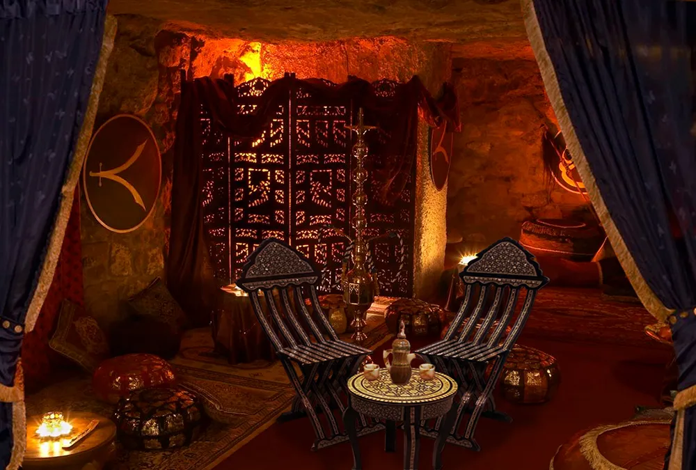Traditional Arabian tea room ambience